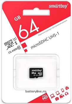 Карта памяти micro-SD. 64Gb SmartBuy SDXC Class10 (10mbs) без адаптера 052765 Карта памяти micro-SD. 64Gb SmartBuy SDXC Class10 (10mbs) без адаптера 052765
