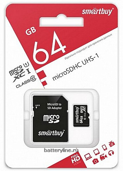 Карта памяти micro-SD. 64Gb SmartBuy SDXC Class10 (10mbs) +адаптер SD 038745 Карта памяти micro-SD. 64Gb SmartBuy SDXC Class10 (10mbs) +адаптер SD 038745