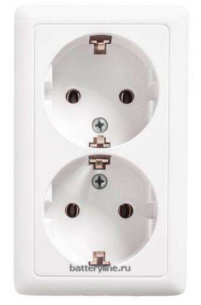 Розетка 2гнЗК Schneider Electric ХИТ белый 16А RS16-236-B (1/10) 017455