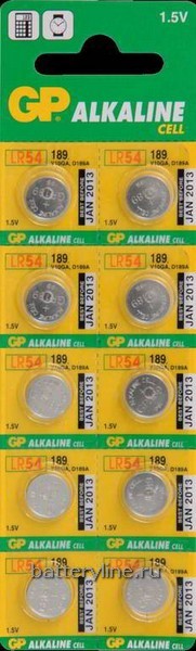 Батарейка часовая марганц-цинк G10 GP (189,389,390,LR54,LR1130)(11.6x3.0mm) BL10 (10/250)