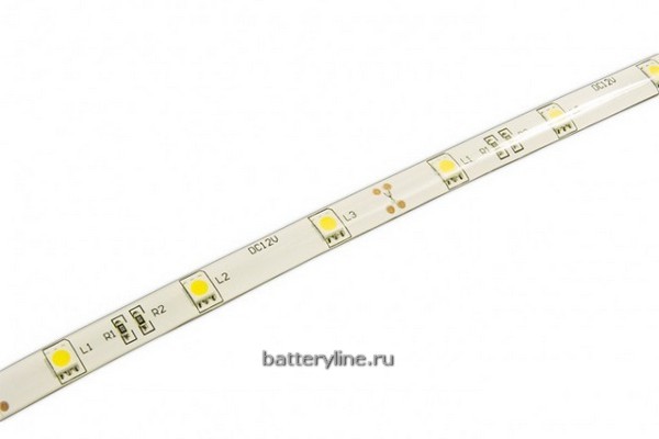 Лента светод 5.0м SMD 5050/30/RGB IP65 (150LED на 5м) пит DC-12v-3A влагозащ 327637