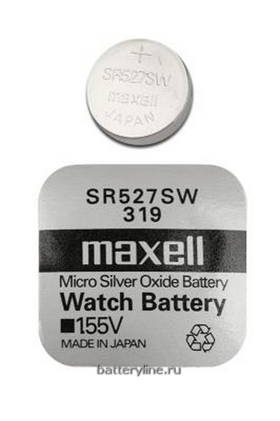 Батарейка часовая серебряно-цинк 319 Maxell SR527/SR64 (5.8x2.7mm) BL1 (1/10)