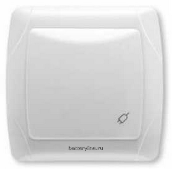 Розетка 1гн . VIKO CARMEN белая с крышкой 1012 (1/12)