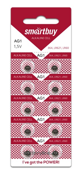 Батарейка часовая G03 SmartBuy (LR41/392/736)(7.9x3.6) BL10 (10/100) Батарейка часовая G03 SmartBuy (LR41/392/736)(7.9x3.6) BL10 (10/100)