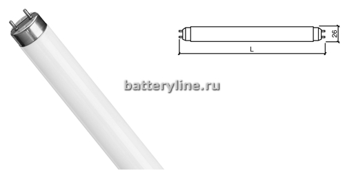 Лампа  T8 36W 6500K PHILIPS/765 d26mm (1/25)