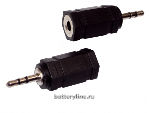 Переходник аудио джек2.5(шт)-джек3.5(гн) стерео  пластик