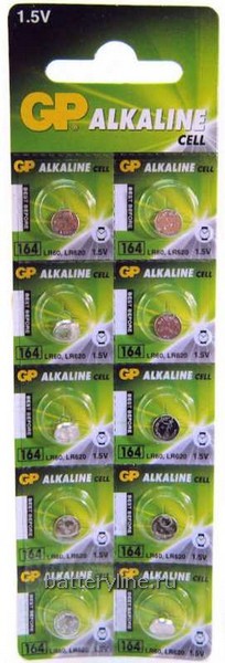 Батарейка часовая марганц-цинк G01 GP (164,LR60,LR620/621)(6.8x2.1mm) BL10 (10/250)