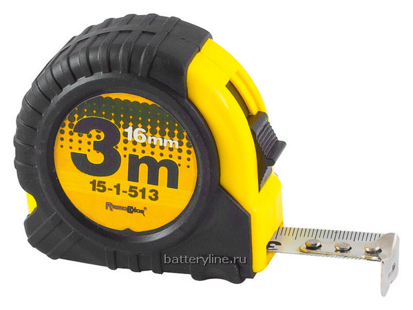 Рулетка  3м (ширина ленты 16мм) обрезиненный корпус, 1 фиксатор РемоКолор [15-1-513]