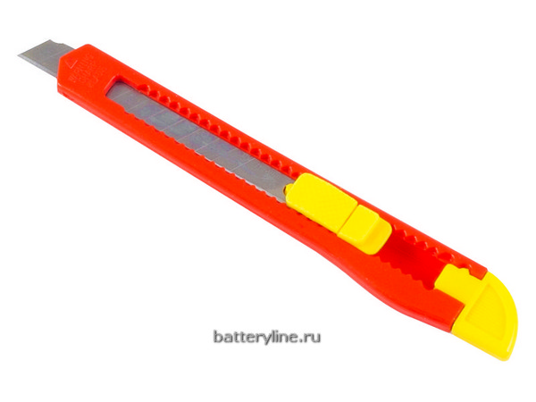 Нож канцелярский  9мм (мал) Hobbi фиксатор (4/48) [19-0-230]