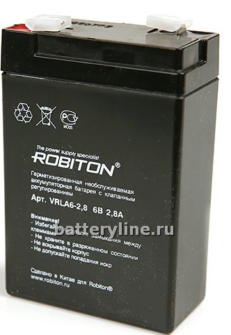аккумулятор  6v  2800mAh 628Pb ROBITON 33*96*66мм VRLA6-2.8  942738 аккумулятор  6v  2800mAh 628Pb ROBITON 33*96*66мм VRLA6-2.8  942738