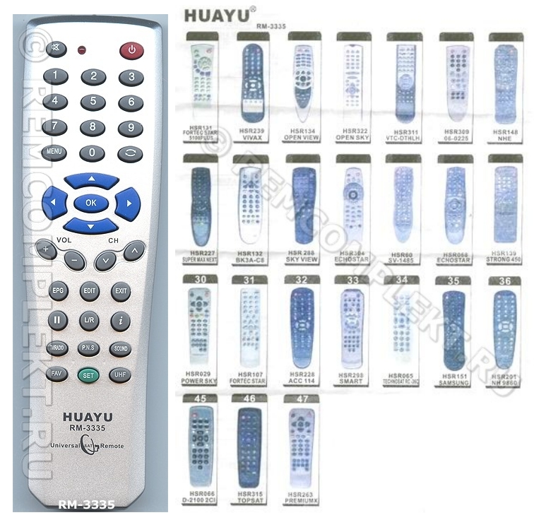 Пульт SAT RM-3335 универсальный  11026 Пульт SAT RM-3335 универсальный  11026