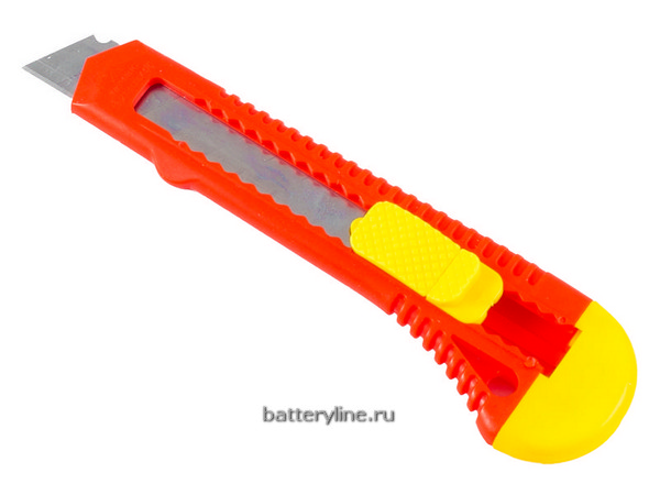 Нож канцелярский 18мм (больш) Hobbi фиксатор [19-0-003] 331166