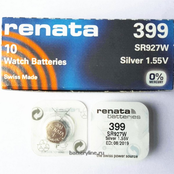 Батарейка часовая серебряно-цинк G07 Renata SR927/395/399 (9.5x2.7mm) BL1 (1/10) Батарейка часовая серебряно-цинк G07 Renata SR927/395/399 (9.5x2.7mm) BL1 (1/10)