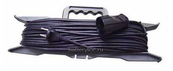 Удлинитель плоский на рамке 1гн 10м 10A (ПВС 2*0,5) черный 000356