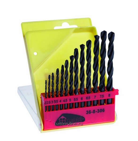 Набор свёрел по металлу  (13шт: 2-8мм) HOBBI [36-8-306]