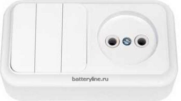 Блок ОУ 3кл.вкл+1гн СветоПрибор белая 3В-РЦ-525  с основанием