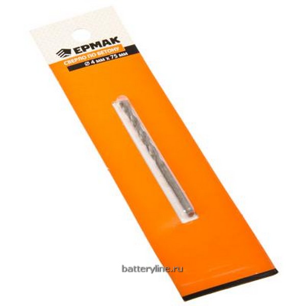 Сверло по бетону  4x 75мм с трехгр.хвостов ЕРМАК [649-001]