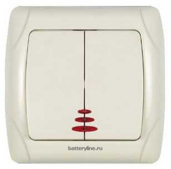 Выкл 2кл  VIKO CARMEN КРЕМ с ПОДСВЕТ 2050 (1/12)