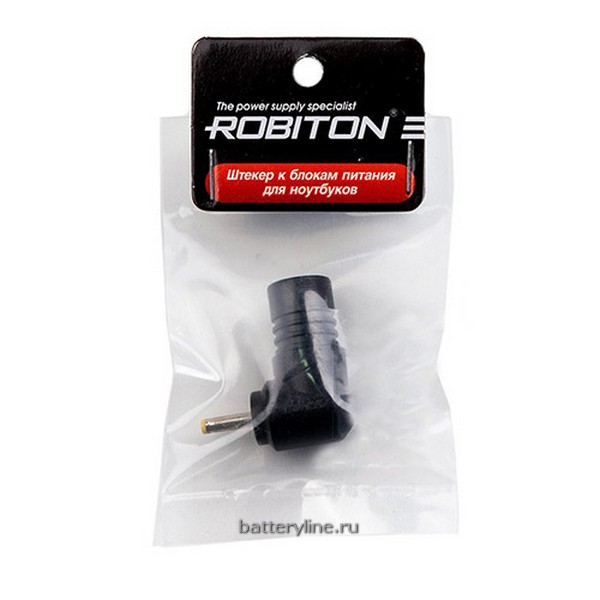 Штекер питания ноутбука 2.5*0.75mm L=9mm (гнездо 5.5*2.5) ASUSnetbook угловой Robiton NB-MEE  BL1 