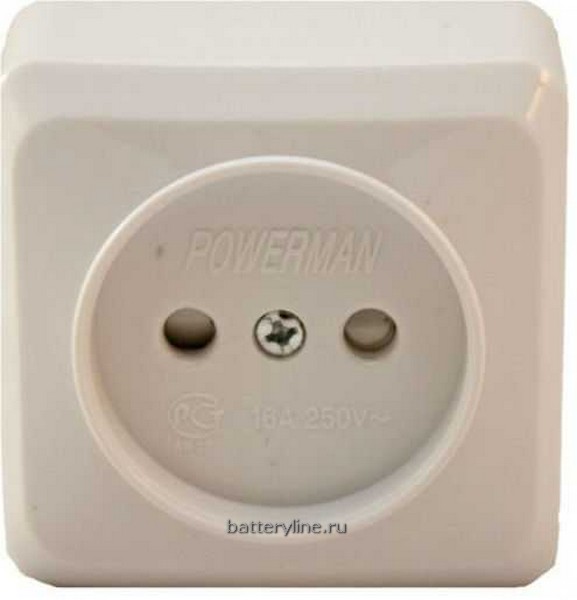 Розетка ОУ 1гн PowerMan наклад КРЕМ 7022кр с основанием