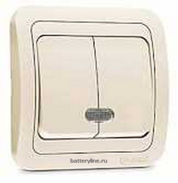 Выкл 2кл MAKEL Mimoza КРЕМ с ПОДСВЕТ 32023 без/вст *