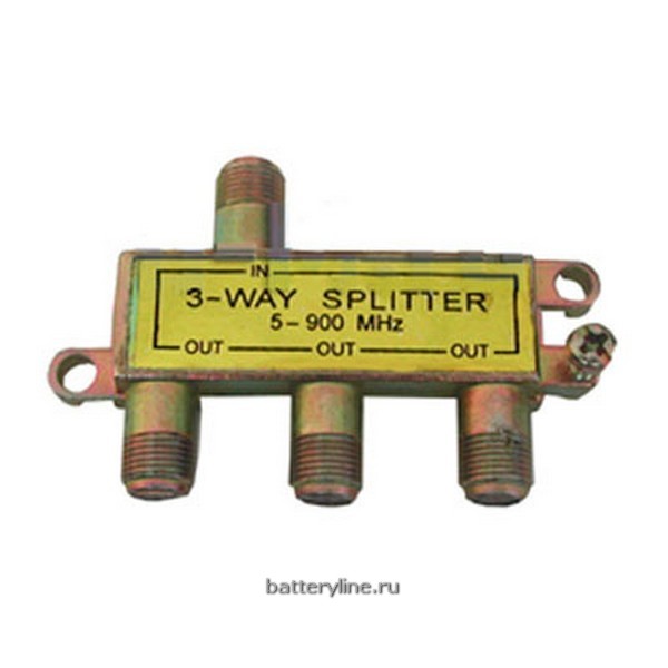 Разветв телевиз  на Fраз металл Splitter3way на 3TV 5-900МГц желтый