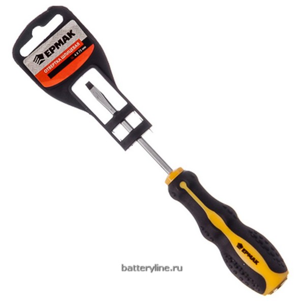 Отвертка плоск 4x 75 (JT9990 мягк.ручка) ЕРМАК (2/12) [651-038]