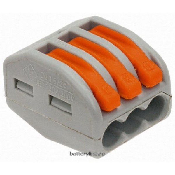 Клеммник WAGO 3х(0.5-4.0) 222-413