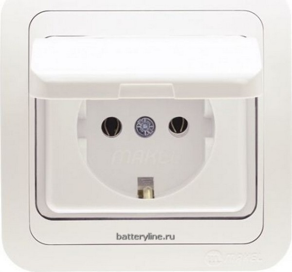 Розетка 1гн MAKEL Mimoza белая с крышкой 22009 без/вст *