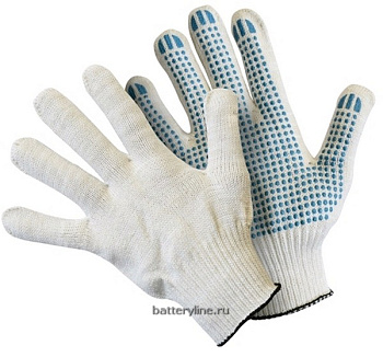 Перчатки х/б с ПВХ 3нити (пара) точка