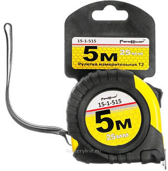 Рулетка  5м (ширина ленты 25мм) обрезиненный корпус, 1 фиксатор РемоКолор [15-1-515]