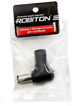 Штекер питания ноутбука 7.4*5.1mm L=13mm (гнездо 5.5*2.5) HP Dell угловой Robiton NB-MAK BL1 