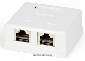 Розетка RJ45 5e компьютерная на 2порта (двойная) 063814 Розетка RJ45 5e компьютерная на 2порта (двойная) 063814