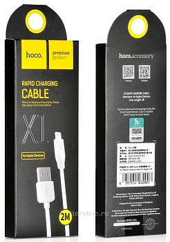 Кабель USB. IPHONE.Lightning 8-pin 2.0m HOCO X1 белый в коробке 032014 Кабель USB. IPHONE.Lightning 8-pin 2.0m HOCO X1 белый в коробке 032014