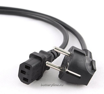Шнур сетевой евростандарт с заземлением 1.8m 3*0.5мм черный 004473