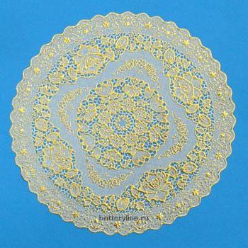 Салфетка ажурная кругл 30см беж-золото VETTA SG507 [430-002]