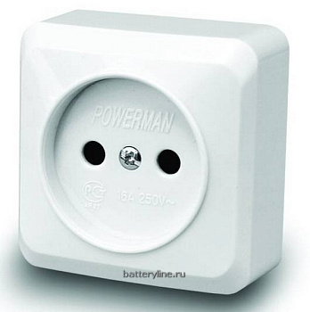 Розетка ОУ 1гн PowerMan наклад белая 7022 (3/42)