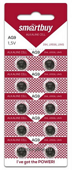 Батарейка часовая G09 SmartBuy (LR936/394)(9.5x3.6) BL10 (10/100)