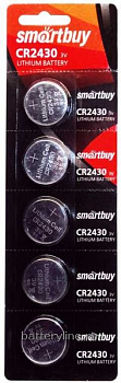 Батарейка CR2430 3v SmartBuy BL5 (1/5/100)
