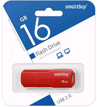 Карта USB. 16Gb SmartBuy Clue красный 083066