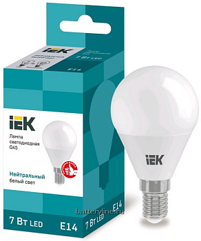 Лампа LED E14 Globe  7.0W/60Вт 4000K нейтральный IEK ECO /630лм 442519 Лампа LED E14 Globe  7.0W/60Вт 4000K нейтральный IEK ECO /630лм 442519