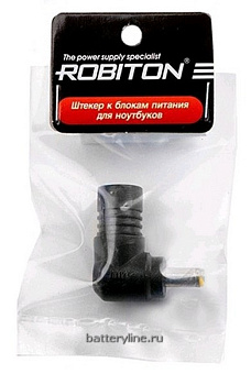 Штекер питания ноутбука 4.8*1.7mm L=9.5mm (гнездо 5.5*2.5) LG/Acer/Asus угловой Robiton NB-MNV BL1
