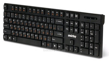 Клавиатура USB беспроводная SmartBuy ONE SBK-238AG-K Multimedia (2.4ГГц/10м. 1*R03 в комплекте) USбелый/RUкрасный черный 071148