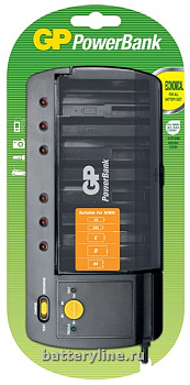 Зарядное устройство GP PB320GS-2CR1 (1-4R20,R14,R6,R03 - 270mA / 1-2 9v - 170mA) +разряд 121098