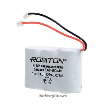 аккумулятор р/т 3,6v 3*2/3AA  600mAh NiMh ROBITON DECT-T279-3X2/3AA (аналог 107 157 242 279) 947252 аккумулятор р/т 3,6v 3*2/3AA  600mAh NiMh ROBITON DECT-T279-3X2/3AA (аналог 107 157 242 279) 947252