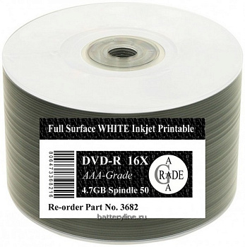 DVD-R BULK 4.7Gb 16x Full_INKJETPrintable (1/шпиль50)