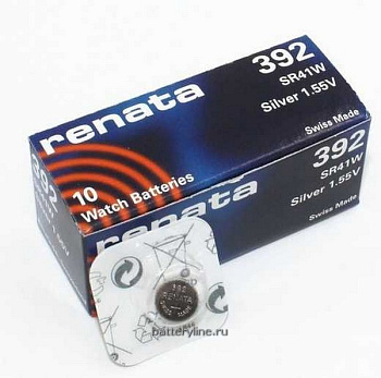 Батарейка часовая серебряно-цинк G03 Renata SR41/392/384/736 (7.9x3.6mm) BL1/BL10 (1/10)