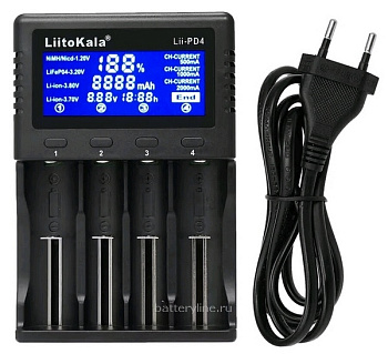 Зарядное устройство. Li-Ion (1-4 R6/R3/14500/18650/LiFePO4 - до 2000mA) LiitoKala Lii-PD4 220v