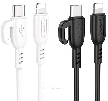 Кабель USB TYPE-C - IPHONE.Lightning 8pin 1.0m Borofone BX91 3A черный в коробке Кабель USB TYPE-C - IPHONE.Lightning 8pin 1.0m Borofone BX91 3A черный в коробке