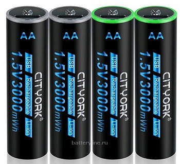 Аккумулятор R6 [li-ion 3000mWh 1.5v] гнездо microUSB